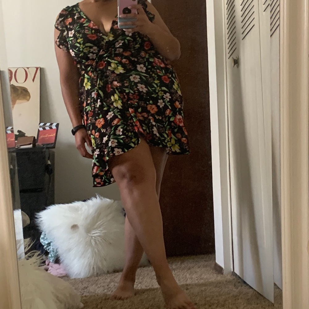 Wrap dress in bright floral new with tags
